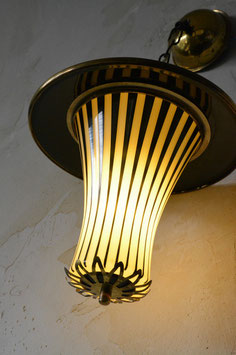 Italian hanging lamp black shade, 50s.