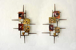 Pair of Brutalist wall sconce candle holders 60s