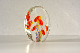 Glass egg, paperweight aquarium