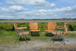 Set vintage tuinstoelen.