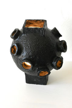 Ceramic Brutalist table lamp, 70s