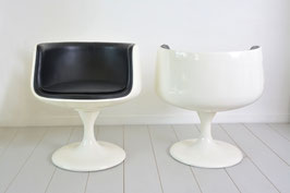 Pair of cognac lounge chairs 60s
