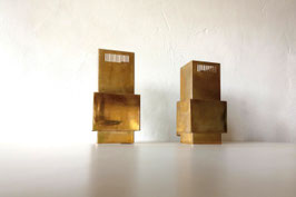 Pair of brass wall lamps, 50s