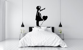 ADHESIF BANKSY GIRL HEART BALLOON CUT