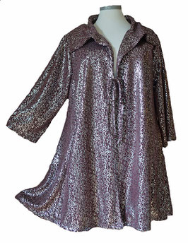 Long Swinger Cardigan Silver-Print Bordeaux (02092)