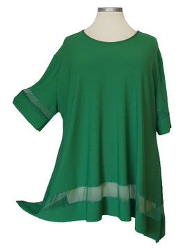 Shirt mit Chiffon-Einsätzen in A-Linie Grün (00449)