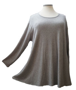 Längsstrukturierter Pullover in Zauber-A-Linie Grau (07820)