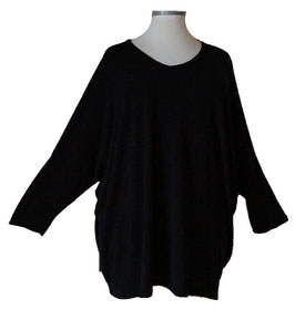 Pulli mit V-Ausschnitt Schwarz 48-60 (03014)