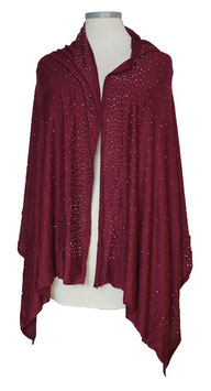 Stolaschal Partyschal Funkelschal Bordeaux SilverStones (07023)