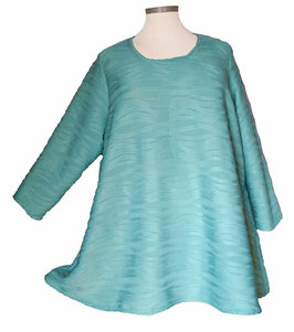 3D-Wellen-Design Pullover in Zauber-A-Linie SunnyPetrol (06555)