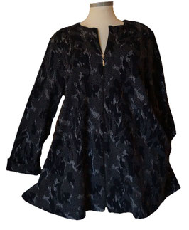 High Quality Swinger Jacke in Zauber-A-Linie Dunkelblau-Schwarz (08026)