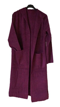 Weich & Warm Cardigan mit Kapuze Bordeaux 40-48 (02967)