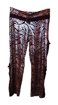 Hose mit Netz, Ringen und Ziergürtel Silber-Schwarz Gr. 48-54 (01044)
