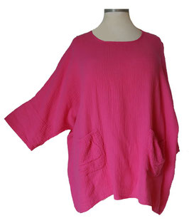 Nature-Feeling Sommer Baumwolle Shirt DeepRosa (05309)