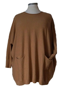 Pullover mit Taschen Hellbraun 48-58+ (02986)