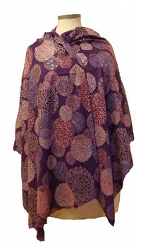 Golden Leaves Schal Stola Schaltuch Violet Gold (03515)