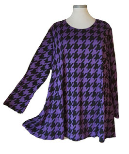 Pullover in 6-Bahnen A-Linie Black Violet (02540)