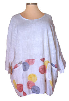 Baumwolle Sommer Lagenlook Shirt Tunika Überwurf (05265)
