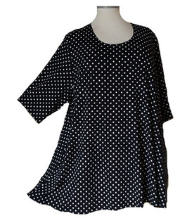 Shirt in Zauber-A-Linie Schwarz & Weiß Pünktchen (05743)