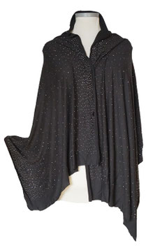 Stolaschal Partyschal Funkelschal Schwarz SilverStones (07036)