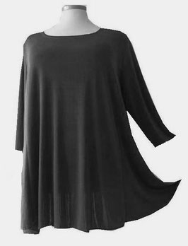 UniColor 3/4-Arm Slinky Shirt in 6-Bahnen A-Linie Schwarz (01803-SL)