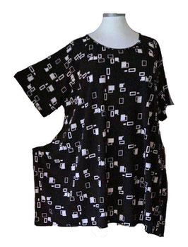 Longshirt in Anker-A-Linie Schwarz-Weiß (01602)