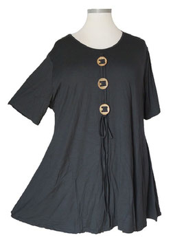 3-Knöpfchen Shirt Schwarz 46-54 (05445)