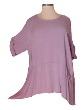 Sommer Lagenlook Shirt Tunika Überwurf Violet (05260)