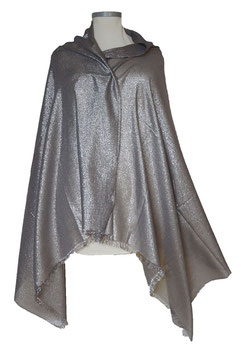 Großer Allover Funkel-Glitzer Lurex Schal Silver (07043)