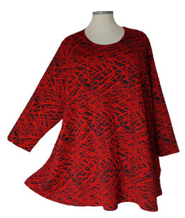 Pullover in Zauber-A-Linie Rot Schwarz (06751)