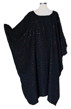 MD-ULSM Lagenlook BW Kleid Black Shiningpoints  (08732)