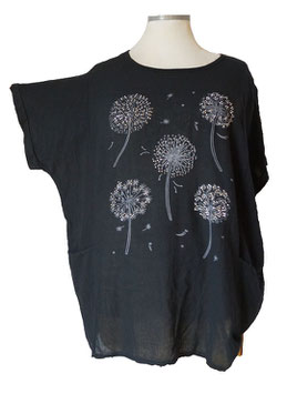 Baumwolle-Leinen-Mix Sommer Motiv Shirt (05295)