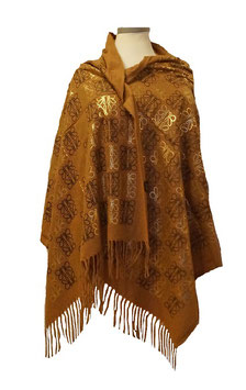 Schal Stola Schaltuch Braun-Schwarz-Gold (03509)