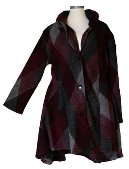 Weich & Warm Mantel Grau-Violet Größe 48-54 (04408)
