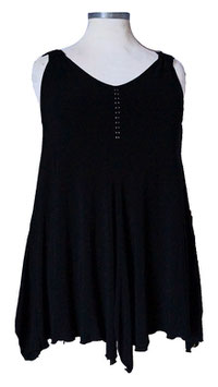 Zipfeltop Top Schwarz mit Glitzersteinchen (06982)