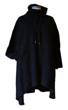 Feinflauschig & Warm FleeceArt 2-Längen ExtraLong Pullover Schwarz Größe 48-58 (02346)