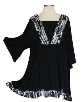 Ladylike Babydoll Longshirt Black & White (00511)
