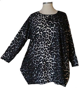 Samtiger Langarmshirt-Pulli Safari 48-56+ (03547)