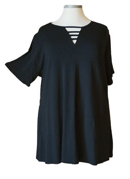 Longshirt Black in A-Form 48-56+ (00086)
