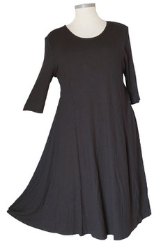 Kleid in A-Linie UniColor Schwarz (05140)