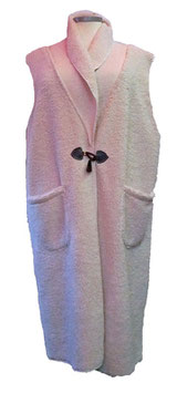 Wohlwärmende Bouclé Longweste Mantelweste Woolwhite (07269)