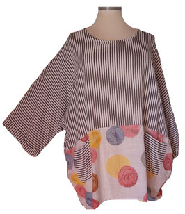Baumwolle Sommer Lagenlook Shirt Tunika Überwurf (05342)