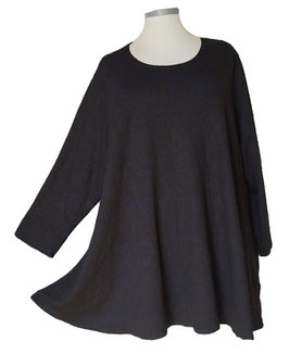 3D-Aufsatzspitze-Design Pullover Shirt in Zauber-A-Linie Schwarz-DeepBlue (DSC06742)