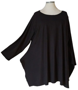 Zipfelpullover FleeceSamt-Touch Schwarz (07350)