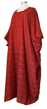 MD-ULSM Lagenlook Kleid Strandkleid Shirtkleid Longtunika Überwurf mit Fransen Kupfer (08972)