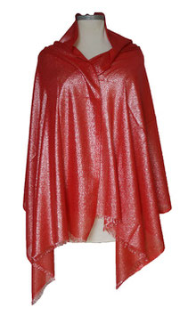 Großer Allover Funkel-Glitzer Lurex Schal Rot (07059)