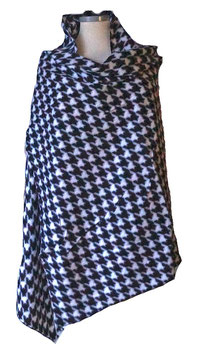 Stilvoller Stola-Schal XL-Size Schwarz-Weiß (07329)