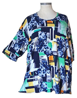 StraightCut Kurzarmshirt Flower & Books 50-60 (04861)