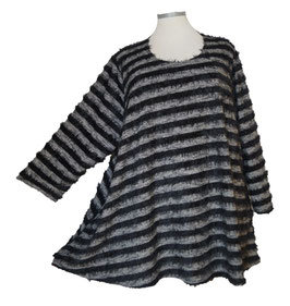 Fransenpullover in Zauber-A-Linie Black & Grey (06040)