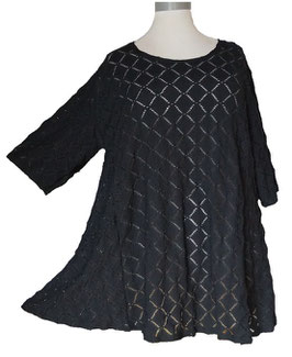 SunShine Spitzen-Design Shirt Black (05495)